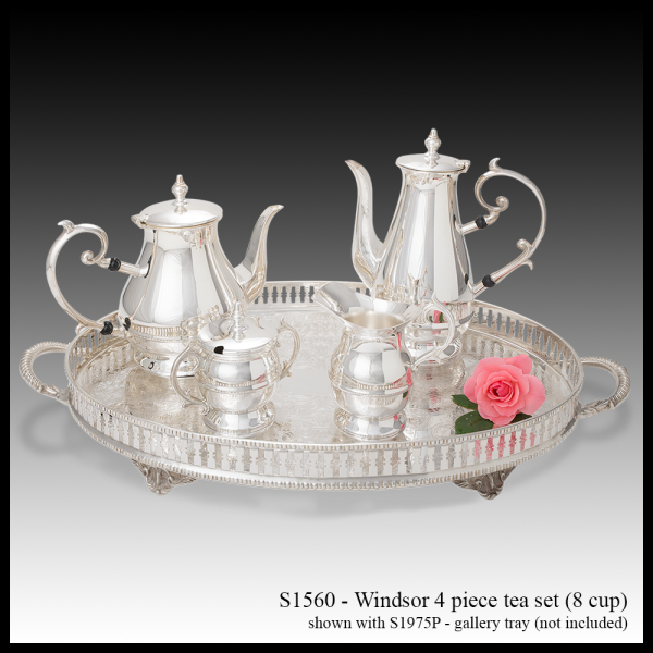 S 1560 Windsor Tea Set & S1975 Gallery Tray